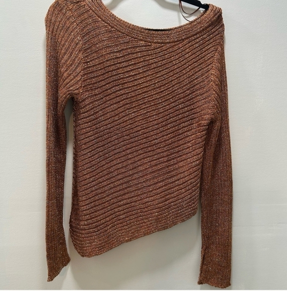 Free People Logan Metallic Bronze Sweater Sz S NWT MSRP $128 - Picture 5 of 8